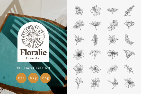 20 Floralie Line Art: A Versatile Digital Asset for Creative Projects