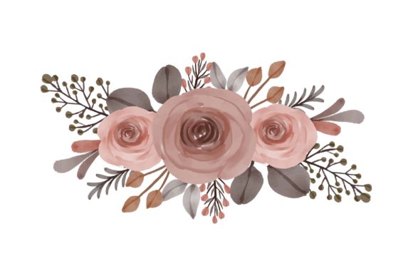 Arrangement of Peach Roses: A Versatile Watercolor Illustration