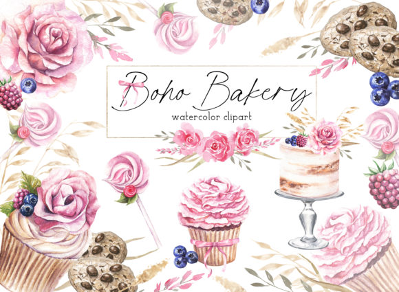 Boho Bakery Watercolor Clipart: A Creative Toolkit for Authentic Designs
