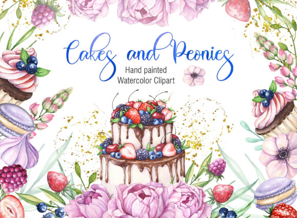 Cakes and Ponies Watercolor Clipart: Evaluating a Hand-Painted Digital Asset