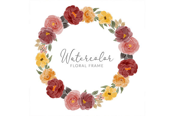 Captivating Watercolor Rose Flower Circle Wreath