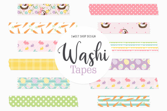 Digital Washi Tape Easter Graphics: A Resource for Spring Planning and Design
