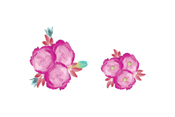 Elevate Your Creative Projects with a Bouquet with Flowers, Green Leave Set