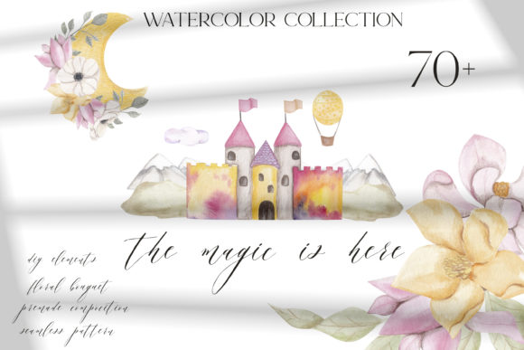 Fairytale Watercolor Clipart Png: The Versatility of a Castle-Centered Collection