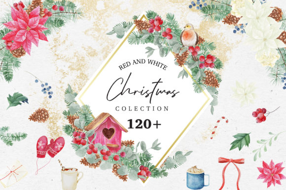Red White Christmas Watercolor Bundle: A Professional Toolkit for Elegant Holiday Design