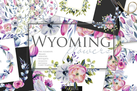 The Artful Utility of Wyoming Flowers Watercolor Clipart: Elevating Modern Design