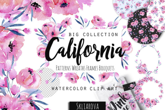 The California Watercolor Pink Poppies Clipart Collection: A Detailed Evaluation