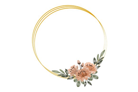 The Geometric Frame with Orange Bouquet: A Modern Creative Asset