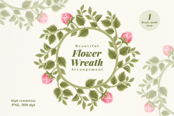 The Timeless Charm of a Rose Flower and Leaf Wreath Arrangement