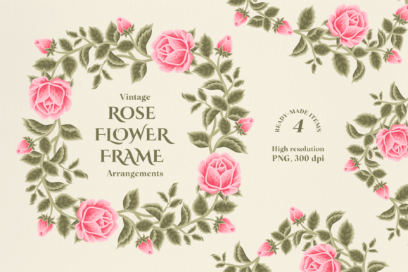 The Timeless Charm of Vintage Rose Flower Frame Arrangements