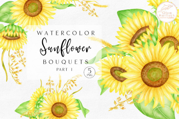 Watercolor Sunflower PNGs for Creative Projects